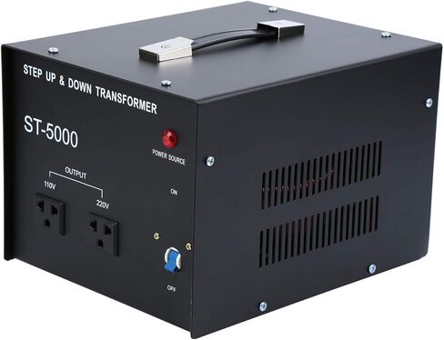Iglobalbuy 5000W محول الجهد الكهربي لأعلى / لأسفل 5000 وات مع 2 منافذ قياسية أمريكية، محول عالي التحمل 220 فولت إلى 110 فولت محول تصاعدي للأسفل مع حماية قاطع الدائرة in Kuwait