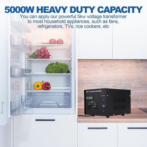 Iglobalbuy 5000W محول الجهد الكهربي لأعلى / لأسفل 5000 وات مع 2 منافذ قياسية أمريكية، محول عالي التحمل 220 فولت إلى 110 فولت محول تصاعدي للأسفل مع حماية قاطع الدائرة in Kuwait