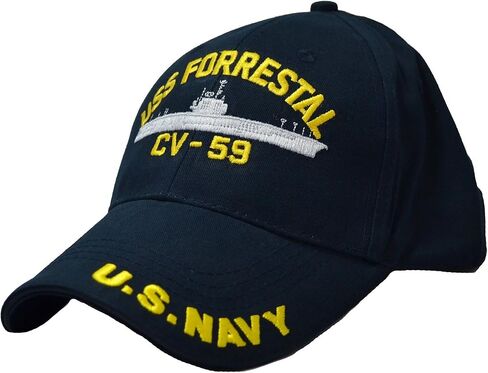 قبعة Eagle Crest USS Forrestal CV-59 ذات مظهر منخفض باللون الأزرق الداكن in Saudi Arabia