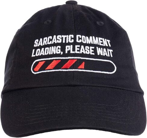 Ann Arbor T-shirt Co. Sarcastic Comment Loading Please Wait Funny Sarcasm Humor for Men Women Baseball Cap Dad Hat Black in Saudi Arabia