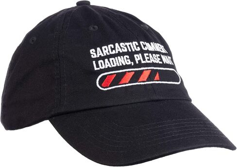 Ann Arbor T-shirt Co. Sarcastic Comment Loading Please Wait Funny Sarcasm Humor for Men Women Baseball Cap Dad Hat Black in Saudi Arabia