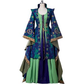 1791's lady Women Green Velvet Dress Halloween Witch Cosplay Costume in Kuwait
