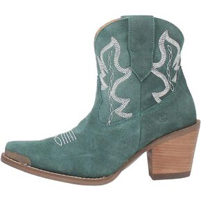 Dingo Womens Joyride Round Toe Casual Boots Ankle Mid Heel 2-3" - Green