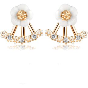 XINSHUN Women Fashion Accessories Crystal Stud Earrings Boucle d'oreille Femme Flower Earrings Gold Bijoux Jewelry