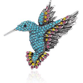Animal Hummingbird Brooch Pins for Women Fashion Bird Pins Elegant Rhinestone Crystal Animal Brooches Pin in Kuwait