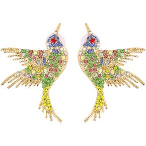 Vintage Rhinestone Statement Earrings Retro Fancy Cluster Sparkle Crystal Drop Dangle Earrings for Women Girls,Rhinestone Costume Jewelry for Bridesmaid Wedding Party Prom