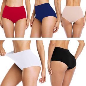 XYKrissas Women's High Waist Underwear, No Show Stretch Briefs, Soft Comfy Ladies Panties, 5 Pack in Saudi Arabia