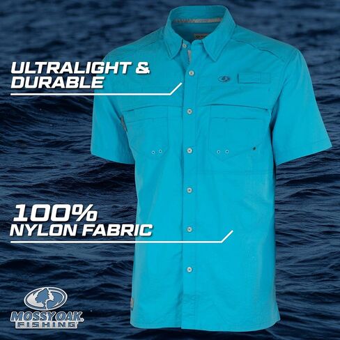 Mossy Oak Fishing Shirts for Men, Quick Dry with UPF Sun Protection in Saudi Arabia