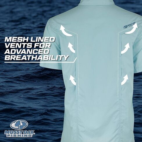 Mossy Oak Fishing Shirts for Men, Quick Dry with UPF Sun Protection in Saudi Arabia