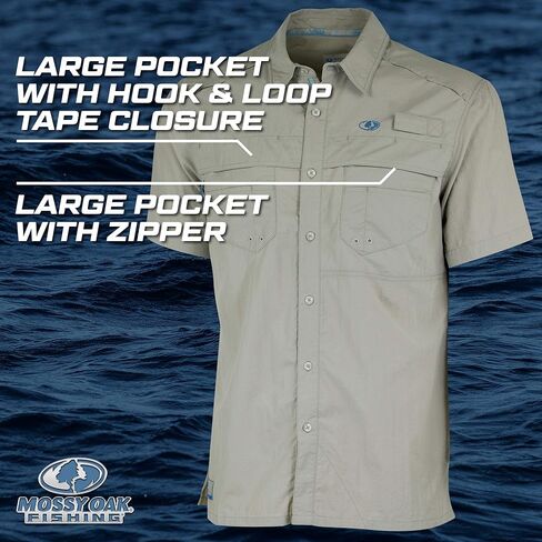 Mossy Oak Fishing Shirts for Men, Quick Dry with UPF Sun Protection in Saudi Arabia