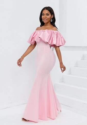 IWFEV Satin Floor-Length Dress Sleeveless Bodycon Mermaid Women's Dress Ruffle Maxi Dress in Kuwait