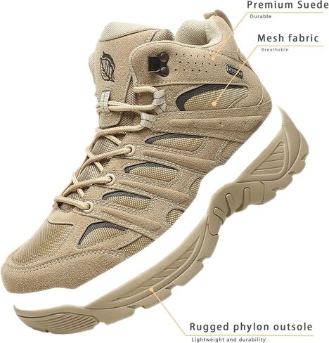 derlychug Men's Hiking Boots Military Tactical Combat Lightweight Outdoor Boots in Saudi Arabia