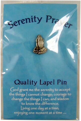 Pewter Praying Hands Serenity Prayer Lapel Pin Medal, 7/8 Inch in Saudi Arabia