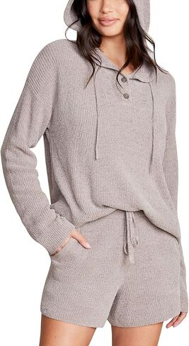 Barefoot Dreams® CozyChic Ultra Lite® Ribbed Shorts, Beach Rock, X-Small in Saudi Arabia