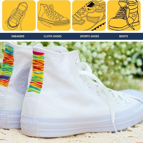 20 زوج من أربطة حذاء رياضية مسطحة مقاس 27.5 بوصة من ISusser أحذية رياضية أنيقة وأربطة أحذية رياضية لحذاء التزلج الرياضي (أبيض) in Kuwait