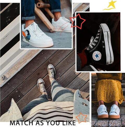 20 زوج من أربطة حذاء رياضية مسطحة مقاس 27.5 بوصة من ISusser أحذية رياضية أنيقة وأربطة أحذية رياضية لحذاء التزلج الرياضي (أبيض) in Kuwait