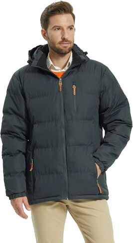 سترة منتفخة للرجال من ALPHA CAMP معطف شتوي مقاوم للماء ومقاوم للرياح وأكمام طويلة وسترة شتوية مبطنة in Kuwait