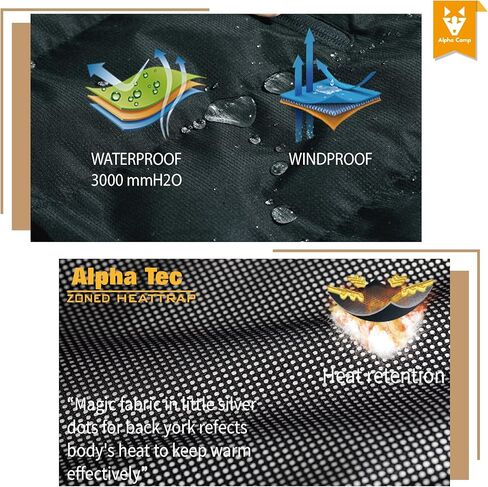 سترة منتفخة للرجال من ALPHA CAMP معطف شتوي مقاوم للماء ومقاوم للرياح وأكمام طويلة وسترة شتوية مبطنة in Kuwait