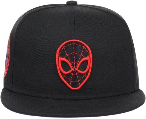 Marvel Logo Elements Fitted Flat Bill Cap (blk/Blue) in Saudi Arabia