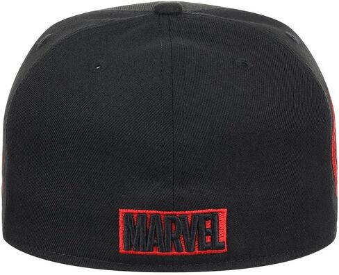 Marvel Logo Elements Fitted Flat Bill Cap (blk/Blue) in Saudi Arabia