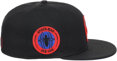 Marvel Logo Elements Fitted Flat Bill Cap (blk/Blue) in Saudi Arabia