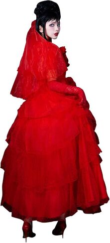 Vaianie Adult Women Lydia Cosplay Costume Red Wedding Dress Evening Gown Outfits Halloween Suit in Kuwait