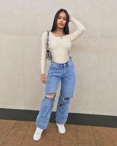 EUYZOU Women Tummy Control Shapewear Bodysuit Long Sleeve Body Shaper Seamless Compression Bodysuit in Kuwait