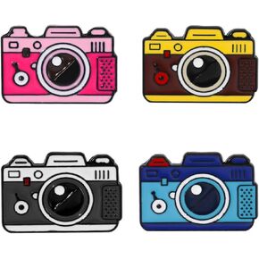 ulricar 4pcs Creative Cartoon Camera Brooch Fashion Enamel Pin Photography Alloy Badges Outdoor Travel Brooch Bag Clothes Hat Decoration for Men Women Girls Kids Gift in Kuwait