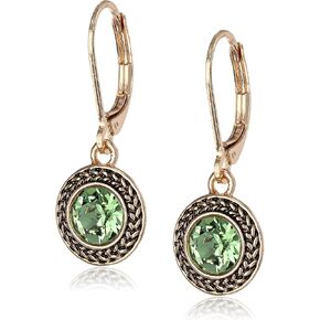 Napier "Color Declaration" Gold-Tone Green Leverback Drop Earrings in Kuwait