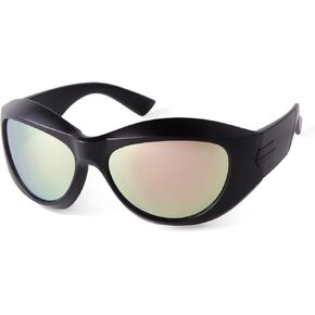 PEGH Wrap Around Sunglasses Fashion Futuristic Oversized Oval Sunglasses for Men Women Y2K Trendy PH20926