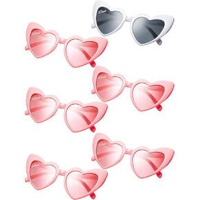 6 Pieces Heart Bachelorette Sunglasses Bride Bridesmaid Sunglasses For Wedding Favor Bridesmaid Gifts