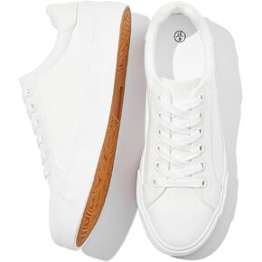 Witwatia Women's Casual Canvas Shoes Low Top Play Fashion Sneakers Ladies Canvas Tennis Shoes Lace-Up Comfortable White Canvas Shoes for Girls in Kuwait