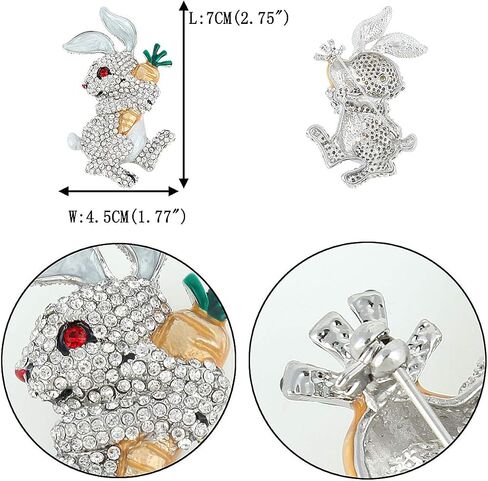EVER FAITH Austrian Crystal Enamel Adorable Rabbit with Carrot Brooch Pendant in Saudi Arabia