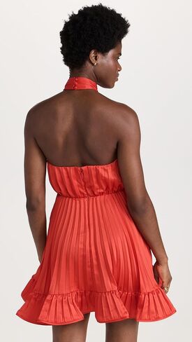 فستان AMUR النسائي ذو الثنيات الصغيرة ذو الرسن in Kuwait