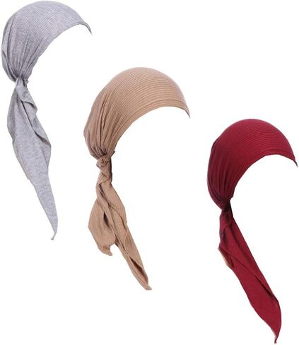 Lucky staryuan ® 3Pack Women's Beanie Chemo Hat Cap Comfortable Stylish Pre-Tied Cancer Headscarf in Kuwait
