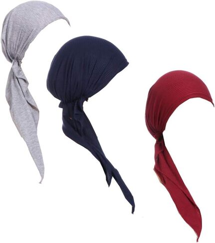 Lucky staryuan ® 3Pack Women's Beanie Chemo Hat Cap Comfortable Stylish Pre-Tied Cancer Headscarf in Kuwait