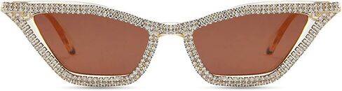 mincl Cat Eye Sunglasses for Women Sparkling Rhinestone Sunglasses Trendy Retro Diamond Glasses UV400 Protection in Saudi Arabia