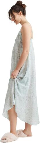 قميص نوم طويل نسائي من Papinelle بدانتيل أمامي من Cheri Blossom، مصنوع من مزيج الحرير القطني المميز، لون حكيم in Kuwait