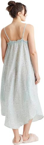 قميص نوم طويل نسائي من Papinelle بدانتيل أمامي من Cheri Blossom، مصنوع من مزيج الحرير القطني المميز، لون حكيم in Kuwait