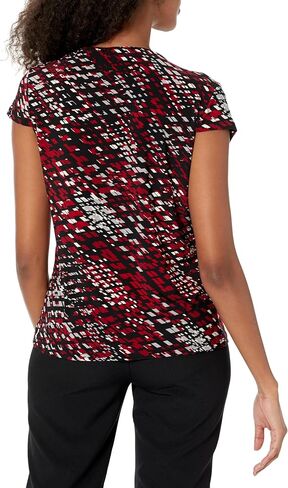 Kasper Women's Cowl Neck Cap Sleeve Printed Knit Top in Saudi Arabia