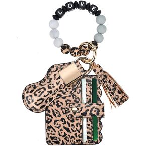 Abitoncc السوار المفاتيح سوار المحفظة للنساء سيليكون مطرز الإسورة حامل بطاقة مع حامل أحمر الشفاه كيرينغ شرابة in Kuwait