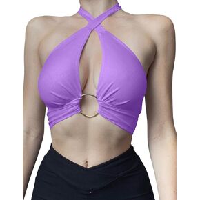 Mizoci المرأة مثير الرسن متقاطع عارية الذراعين حلقة ذهبية الذاتي التعادل حتى تانك المحاصيل الأعلى in Kuwait