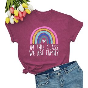 Teacher Shirts for Women Cut Rainbow Heart Graphic Tee Kindergarten Teacher Shirt Inspirational Sayings T-Shirt… in Saudi Arabia