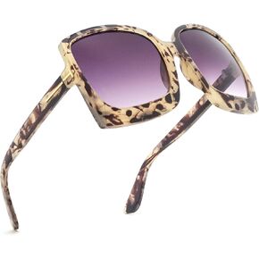 نظارات شمسية كبيرة الحجم من SINBRLAI للسيدات نظارات شمسية مربعة عصرية ونظارات شمسية كبيرة بتصميم الفهد in Kuwait