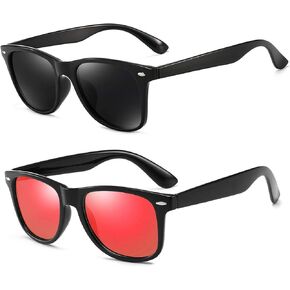 Polarized Sunglasses For Men Women Retro TR90 Frame Square Shades Vintage Classic Sun Glasses