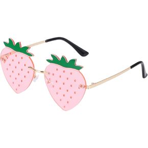 Strawberry Shape Sunglasses Retro Trendy Fun Sunglasses for Women Men Christmas Decorations Party Favor in Kuwait