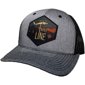 قبعة Nine Line Drop Mountains Snapback - تصميم كلاسيكي - علم أمريكي مطرز - رقعة PVC - نسيج قطني طويل in Kuwait