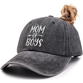 KKMKSHHG Mom of Boys Baseball Cap, Adjustable Vintage Cotton Denim Dad Hat for Women in Kuwait
