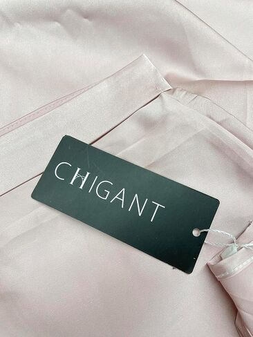 Chigant المرأة قصيرة الأكمام الساتان البلوزات عادية فضفاض Crewneck قمصان الحرير نشمر كم تونك القمم S-XXL in Kuwait