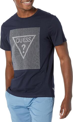 GUESS Men's Short Sleeve Stitch Triangle Tee in Saudi Arabia